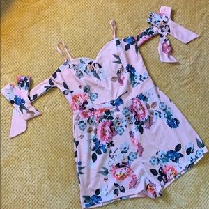 Venus Pink Floral Romper size Large